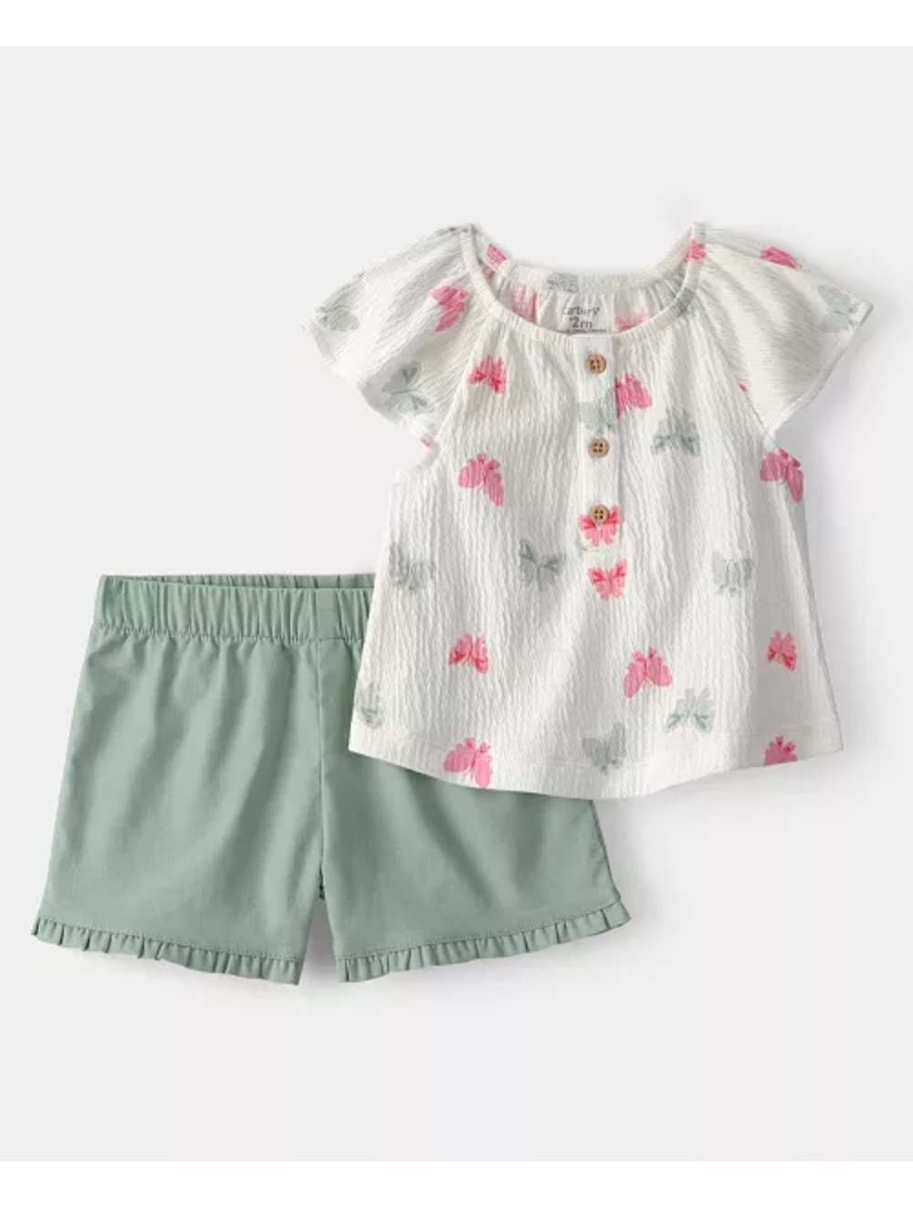 Carter's Baby Girls' Butterfly Top and Shorts, 2-Piece Set - 6 months